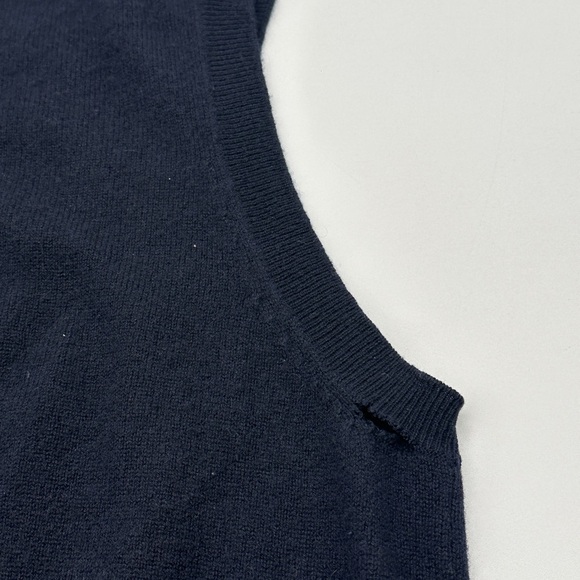 Jos A Bank Cashmere Sweater Vest Mens Large Blue V-neck Super Soft - Picture 7 of 8
